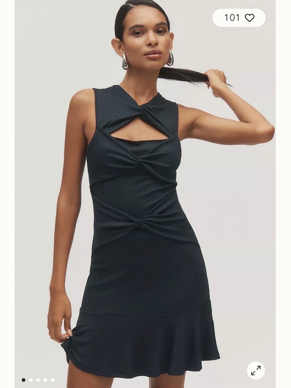 Anthropologie Sleeveless Black Ruffle-Hem Dress - Women Medium